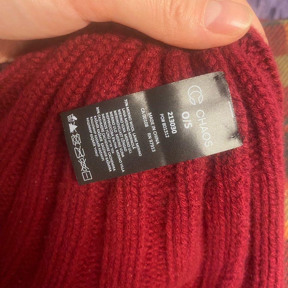 Chaos cashmere/wool hat and plaid scarf - Picture 2 of 7